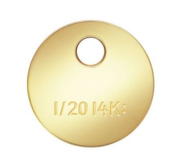 14K Gold Filled 4mm Round Quality Tags w/3.5mm Ring/5 Sets