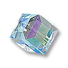 Swarovski Crystal Cube Bead #5601-4mm-Aquamarine AB/10pc