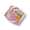 Swarovski Crystal Cube Bead #5601-4mm-Light Rose AB/10pc