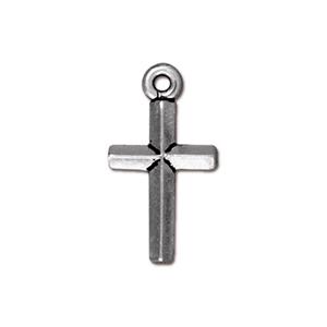 TierraCast® Pewter Classic Cross Charm/ 20x11mm/A-Silver/2pc