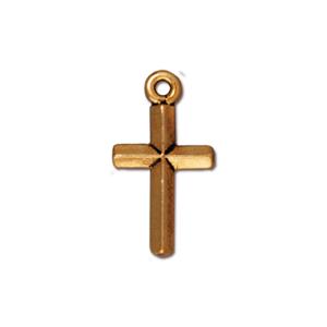 TierraCast® Pewter Classic Cross Charm/ 20x11mm/A-Gold/2pc