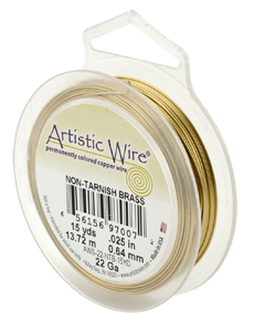 Artistic Wire-26ga Tarnish Resistant Brass/30yards