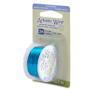 Artistic Wire-26ga Peacock Blue/Shiny/15yards