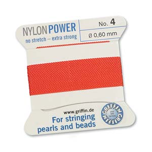 Griffin Nylon Power Cord With Needle #6(0.7mm)-2m/Coral