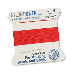 Griffin Nylon Power Cord With Needle #4(0.5mm)-2m/Red