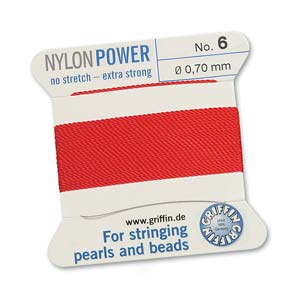 Griffin Nylon Power Cord With Needle #6(0.7mm)-2m/Red