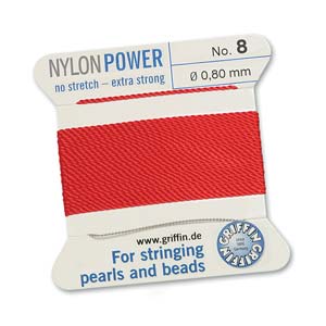 Griffin Nylon Power Cord With Needle #8(0.8mm)-2m/Red