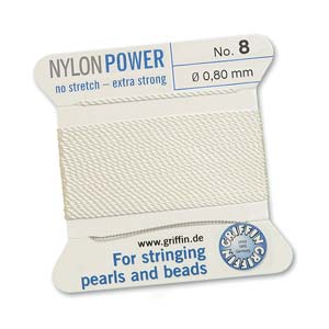 Griffin Nylon Power Cord With Needle #8(0.8mm)-2m/White
