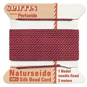 Griffin-100% Silk Bead Cord/Size 04(0.6mm)-Garnet 2 meter
