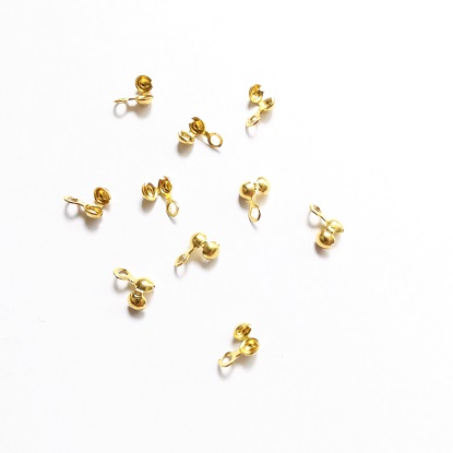 Base Metal Calottes-Sideway Open Clamshell-Gold Plated/20pc