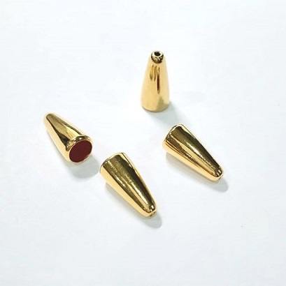 Metal Bead Cone/7.5x16mm/Gold Plated /Premium Quality/12pc