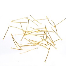 Metal Head Pins 0.9mm(19ga)x28mm/Gold Plated/100pc