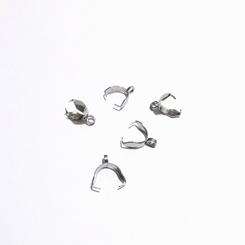 Stainless Steel Pendant Bail 12mm With Loop (8mm)/5pc