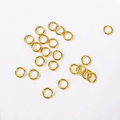 Brass Jump Ring 18ga(1.1mm)/6mm(4mmID)/Gold-Plated/100pc