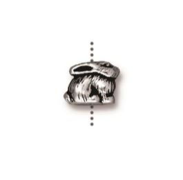 TierraCast® Pewter Bunny Bead/8x9mm/Antique Silver/2pc