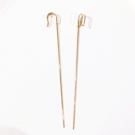 Metal Pin For Scarf/Hat/Coat/110mm/Gold-Plated/2pc
