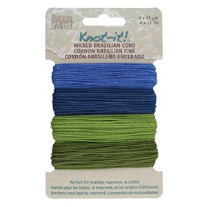 Brazil Knot-It Waxed Poly Cord 1mm/4x13.7m/Hang Loose