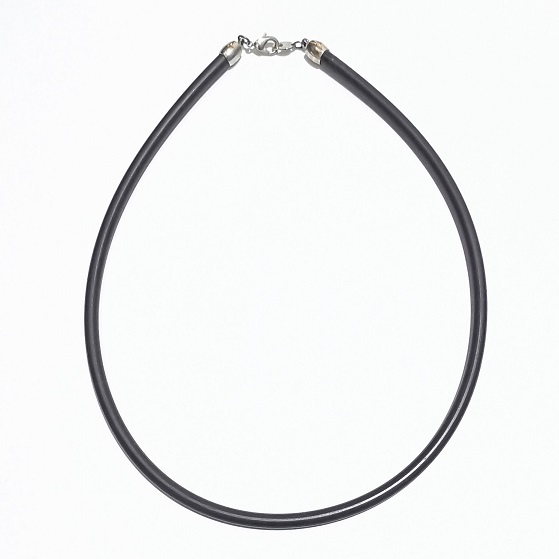 5mm Black Rubber Necklace With Chrome Metal Clasp