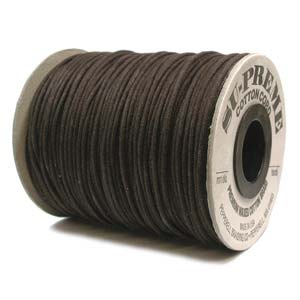 Waxed Cotton Cord/USA/ 1mm Brown/meter