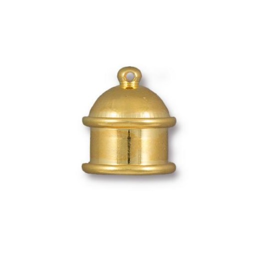 TierraCast® Pewter Brass 10mm Pagoda Endcap/Gold-Plated/2pc