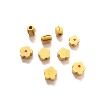 Wooden Bead/13x6mm Flower & 9X11mm Oval/12pc