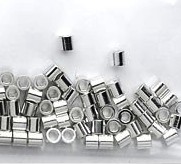 Metal Crimp Tubes Silver Plated 1.5x1mm(ID)/100pc+