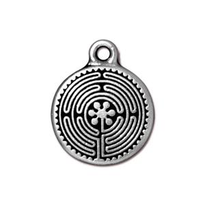 TierraCast® Pewter Labyrinth Charm/21mm-Antique Silver/1pc