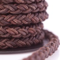 8-Ply 2mm Round Braided Bolo Cord/8-9mm-Red Brown-25cm