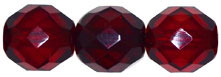 Czech Fire Polished Faceted Round Bead/10mm/Ruby/20pc