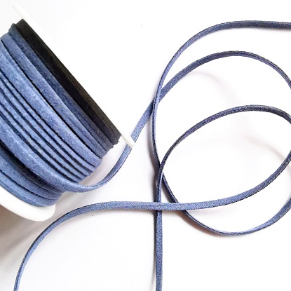 Synthetic Suede Tape/Fabric Suede Lace/3 Meter-Medium Blue