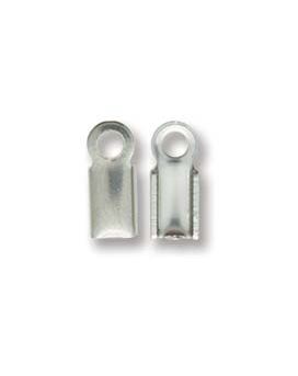 Stainless Steel Foldover Cord End with Loop 3.8x9mm/30pc