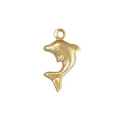 14K Gold Filled-7x11mm Stamp Dolphin Charm/5pc