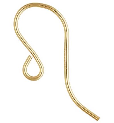 14K Gold Filled-Plain Ear Hook 22ga Wire/0.64mm/3 Pairs