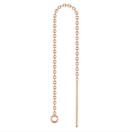 14K Rose Gold Filled Ear Threader-Cable/80mm/1 Pair