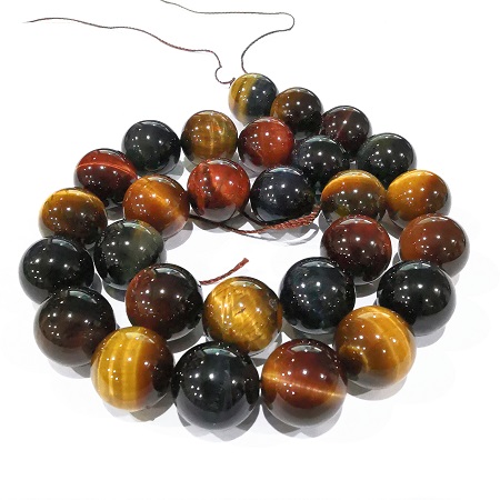 Mixed Tiger Eye 14mm Smooth Round/39cm/28pc