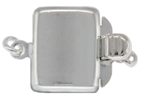 925 Silver Box Clasp/1-Strand-Plain 8x10mm/1pc