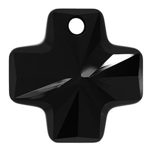 Swarovski Cross Pendant #6866-20mm Jet/2PC