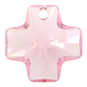 Swarovski Cross Pendant #6866-20mm Light Rose/1PC