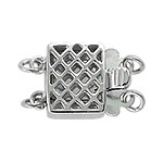 925 Silver Clasp/8x10mm Lattice Box Clasp-2 Rows
