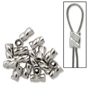 925 Silver-Twisted Crimp Tubes-1x3mm/50pc