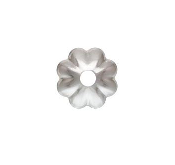 925 Silver/4mm Flower Bead Caps-Bright Silver/50pc