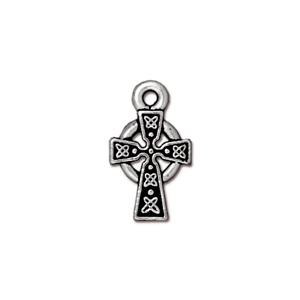 TierraCast® Pewter Celtic Cross Charm/9x15mm-A-Silver/2pc