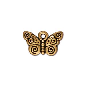 TierraCast® Pewter Spiral Butterfly Charm/9.5x15.5mm-A-Gold/1pc