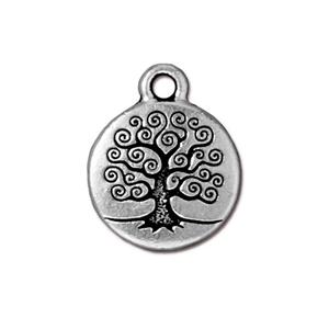 TierraCast® Pewter Tree-Of-Life Charm/15mm-A-Silver/1pc