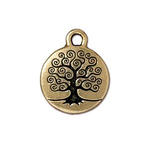 TierraCast® Pewter Tree-Of-Life Charm/15mm-Gold/1pc