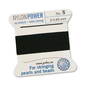 Griffin Nylon Power Cord With Needle #5(0.65mm)-2m/Black