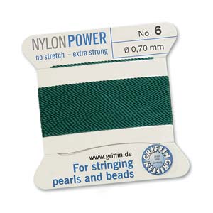 Griffin Nylon Power Cord With Needle #6(0.7mm)-2m/Green