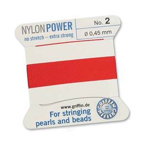 Griffin Nylon Power Cord With Needle #2(0.45mm)-2m/Red