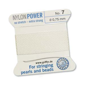 Griffin Nylon Power Cord With Needle #7(0.75mm)-2m/White