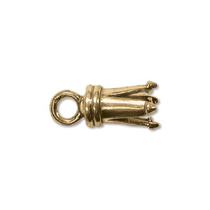 Anti-Tarnish Brass/13x5mm Pinch End Caps/4pc
